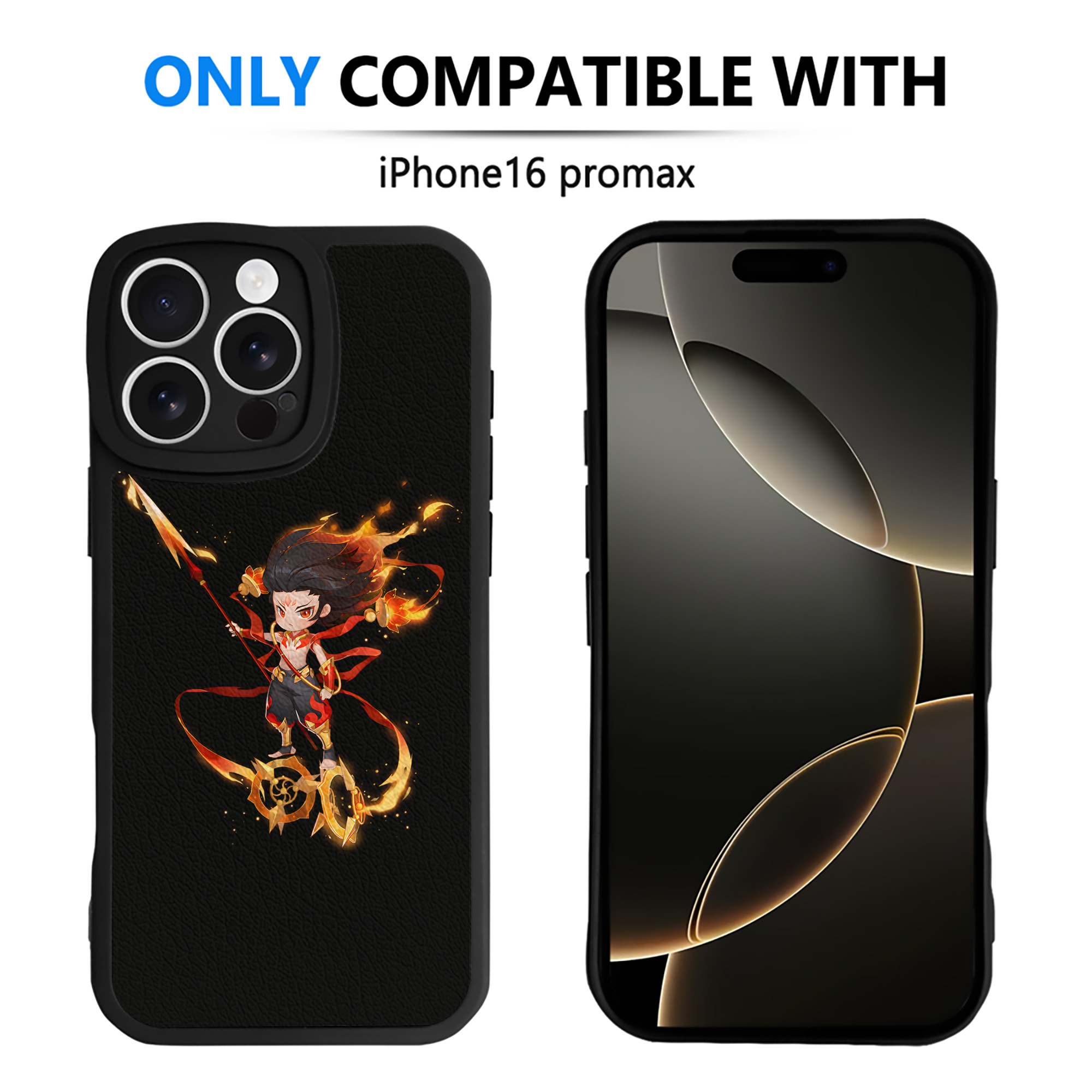 （画像用） Ne Zha 2 ナタ 魔童の大暴れ 【iPhone 16シリーズ対応】シリコンスマホケース（レザー調） 材質：シリコン